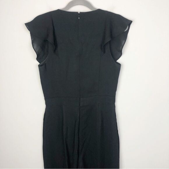 PARKER | Billie Solid Black Flutter Sleeve Cropped Jumpsuit Women’s Size 6 - Picture 10 of 15